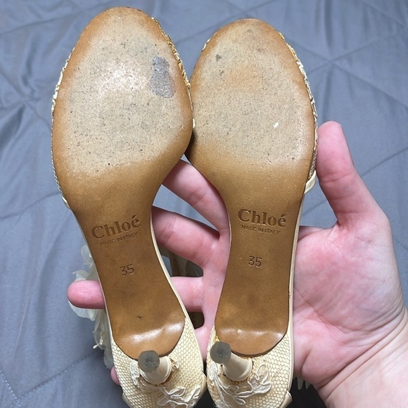 Chloé Spring 2010 Ready to Wear Vintage Lace Kitten Heel Size 35/5 - Picture 9 of 16